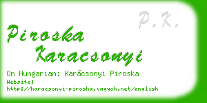 piroska karacsonyi business card