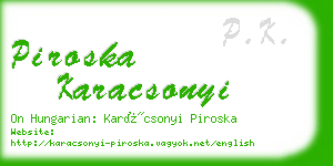 piroska karacsonyi business card